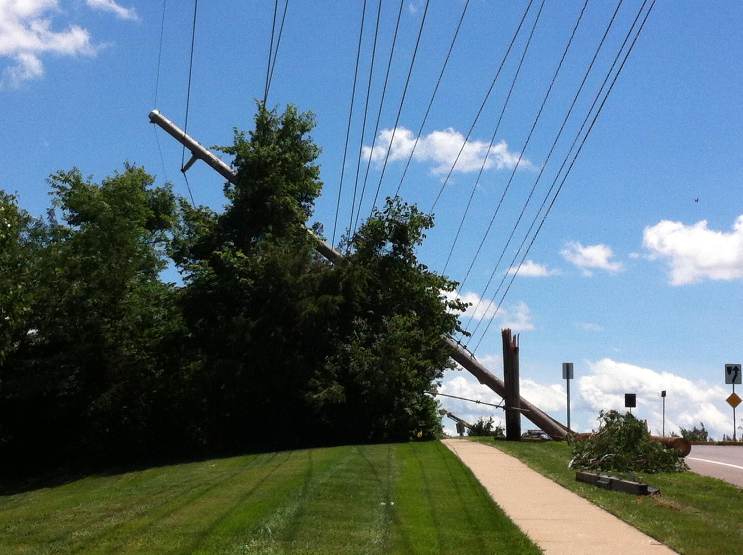 Power lines tangled and snapped throughout Columbia, but MBS was unaffected for the 3.5 hours it would have been without power. Many homes — and some trees on MBS property — weren't so lucky.